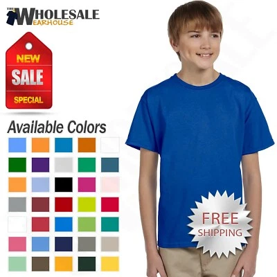 Gildan Youth T-Shirt 100% Cotton Short Sleeves Ultra Cotton M-G200B - Image 1 of 2