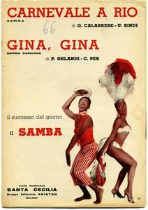 UMBERTO BINDI Carnevale a Rio CARLO PES Marc 4 - 1962 RCA SPARTITO SHEET MUSIC - Imagen 1 de 1