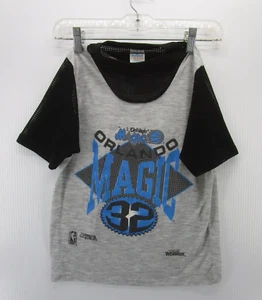 VINTAGE Orlando Magic Shaquille O Neal Shirt Boys 14 Gray NBA Basketball 90s - Picture 1 of 11