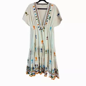 Vintage CAMILLA Voluminous Boho Embroidered Cotton Dress One Size - Picture 1 of 7