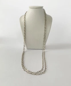 Sautoir ancien en argent massif long collier silver necklace 19th - Picture 1 of 4