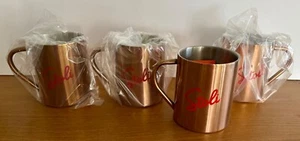 4 Stoli Copper Moscow Mule Double Wall Stainless Steel Mug Cup Vodka Stolichnaya - Picture 1 of 6