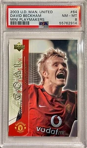 2003 Upper Deck Manchester United Mini Playmakers #64 David Beckham PSA 8 RARE - Picture 1 of 2