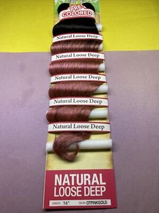 SAGA NAKED LOOSE DEEP BRAZILIAN VIRGIN REMY_100% HUMAN HAIR_16"_#OTPINKGOLD - Picture 1 of 4