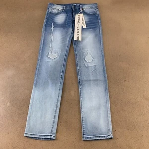 Blue Cult Denim Girls Size 18 Light Wash Distressed Stretch Skinny Jeans NWT - Picture 1 of 4