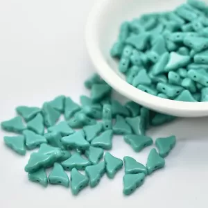 20 Beads - Helios® par Puca® Paris - Opaque Green Turquoise - Czech Glass - Picture 1 of 2