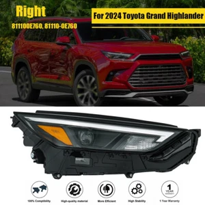 Headlight Assembly Projector For Toyota Grand Highlander XLE 2024 w/o LED DRL RH - Picture 1 of 14