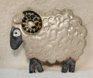 Millhouse Pottery Hand Crafted Ram Sheep 5 1/2 x 7" Northern Ireland 2014 - Picture 1 of 10