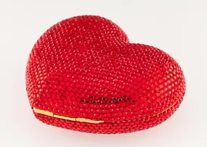 Kathrine Baumann Red Heart Crystal Purse LE #210/500 w/ Original Suede Pouch - Picture 1 of 11