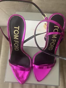 In Box Tom Ford Fuchsia Leather Padlock 105mm Heels 37.5 $1,350 Sold Out Color - Picture 1 of 7
