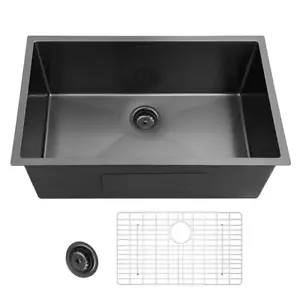 Glacier Bay Stainless Steel 27" 18G Single Bowl Undermount Kitchen Sink Black - Picture 1 of 12