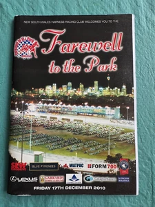 FARWELL TO THE PARK FINAL RACEBOOK HAROLD PARK PACEWAY COMMEMERATIVE COLLECTABLE - Picture 1 of 5