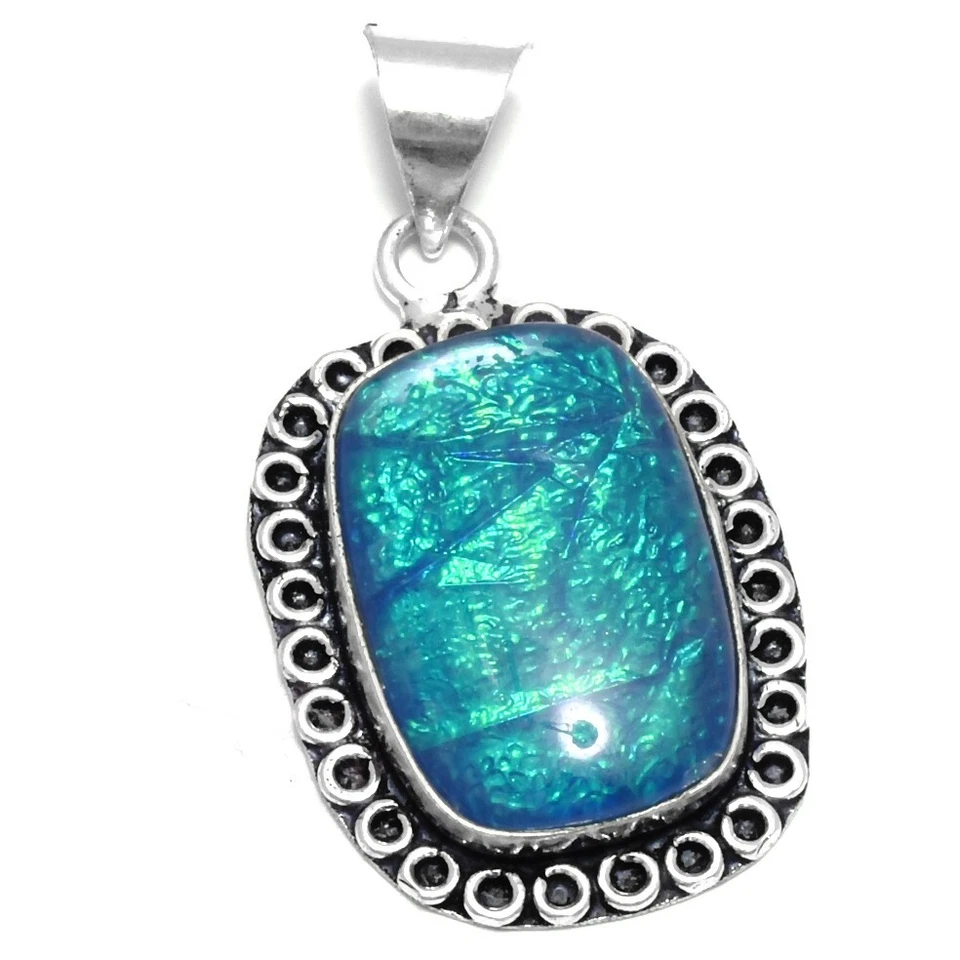 Pingente de opala de fogo triplo étnico feito à mão joia 1,8" IP-9880 - Imagem 1 de 1