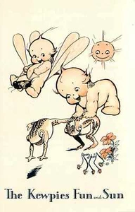 AK Kewpies Spaß und Sonne reiten Frösche unbespielt - Bild 1 von 2