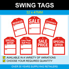32 x 47mm Swing Tags - Sale, Reduced, Clearance, Special Offer, Less Than Hal...