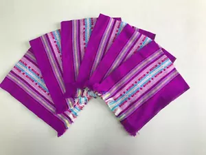 6 PIECE SET MEXICAN XLARGE NAPKINS , TABLE PLACE MAT , 25" X 18" , PURPLE 2 - Picture 1 of 2