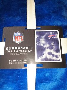 NFL Buffalo Bills Mafia Football Tie Dye Blue Fleece Throw Blanket 60" X 80" NEW
