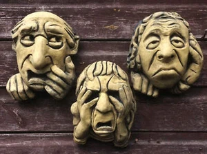 Oxford Grotescos Set 3 Placas de Pared Gárgola Gótica Cara Fea Hogar o Jardín - Imagen 1 de 10