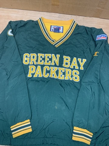 Vintage Green Bay Packers Spell Out Champion Pullover Windbreaker Sz Medium Cover