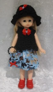 Made to fit 8" Slim GINNY #12 Top, Hat, Skirt & Purse, Handmade doll clothes - Picture 1 of 3