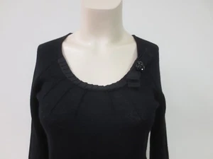 ALBERTA FERRETTI Black Wool Scoop Neck Sweater With Bow and Stones Sz 6, EUC - Picture 1 of 10