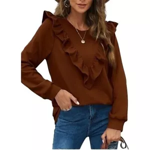 AGNES & DORA Cottagecore Rüschen Cowgirl Bluse M braun rustikal Western - Bild 1 von 5
