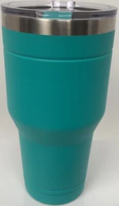 Travel Tumbler In Aqua Blue With Slide Open Lid Insulated 32 0z Great Condition - Picture 1 of 4