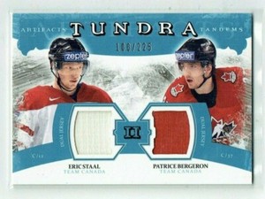 11-12 UD Artifacts Tandems  Eric Staal--Patrice Bergeron  /225  Dual Jerseys