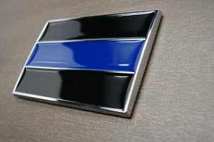 (1) THIN BLUE LINE POLICE LAW EMFORCEMENTS 3D EMBLEM STICKER BADGE LOGO DECAL  - Picture 1 of 12