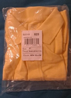 NWT The Children's Place Polo Short Sleeve Size 5T Color Yellow - Image 1 of 3