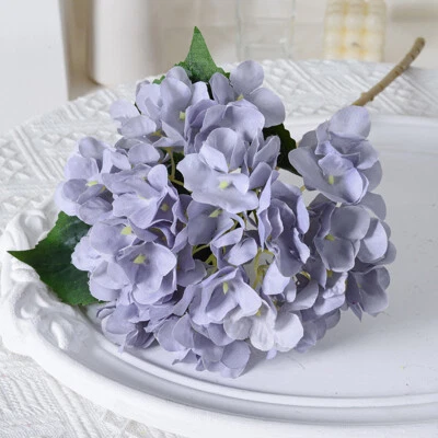 1X Ramo de Flores de Seda Falsa Hortensia Artificial Boda Hogar Jardín Decoración LO ÚLTIMO Foto 1 de 4