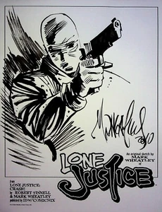 MARK WHEATLEY signierte LONE JUSTICE HANDGEFÄRBTE SKIZZE Platte IDW 2010 #IR - Bild 1 von 3