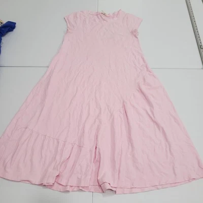 Vestido de playa Free People FP para mujer pequeño rosa algodón lino línea A midi informal Foto 1 de 4
