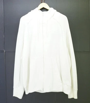 Y-3 Yohji Yamamoto SIGNATURE GRAPHIC FRONT-ZIP HOODIE size M white Casual USED - Image 1 of 4