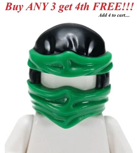 ☀️NEW LEGO Minifigure Minifig Headgear Head Cover Ninjago Mask Dark Green LLOYD - Picture 1 of 2