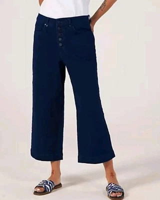 Ben de Lisi Cropped Wide Leg Jean, Indigo, Size 8 PETITE - Image 1 of 4