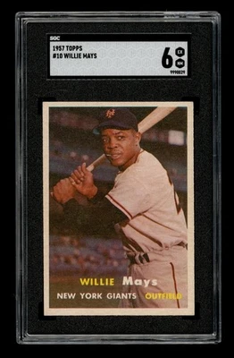 1957 Topps Set-Break # 10 Willie Mays SGC 6 EX NM - Image 1 of 3