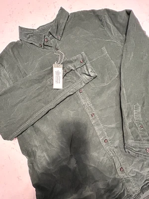 New Alpine Design Corduroy 100% OrganicCotton Button Down Shirt Men’s XL Green - Image 1 of 4