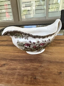 Vintage JOHNSON BROTHERS THE FRIENDLY VILLAGE 8" GRAVY BOAT MADE IN ENGLAND - Picture 1 of 8