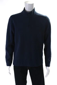 Bonobos Men's High Neck Long Sleeves Quarter Zip Pullover Sweatshirt Blue Size M - Picture 1 of 5