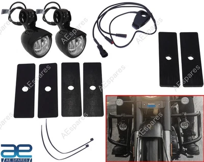 Nero LED Fendinebbia Set per Royal Enfield Super Meteora Fucile Classico 650 - Immagine 1 di 4