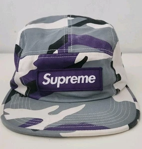Gorra Camp Camo Supreme FW16 Militar Logo De Caja Morado - Imagen 1 de 9
