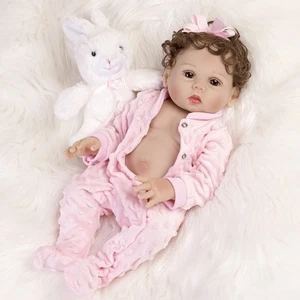18" Real Reborn Baby Dolls Full Body Vinyl Silicone Realistic Newborn Girl Doll - Picture 1 of 8
