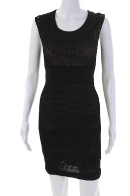 Catherine Malandrino Women's Round Neck Sleeveless Fitted Mini Dress Black Size - Image 1 of 4