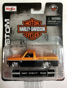 MAISTO HARLEY DAVIDSON 1987 CHEVROLET 1500 PICK UP 1/64 ORANGE / BLACK - Bild 1 von 3