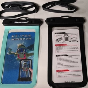Hiearcool 2 pack waterproof phone pouch. Black & Blue. IPX8 cert. Touch sensitiv - Photo 1 sur 8