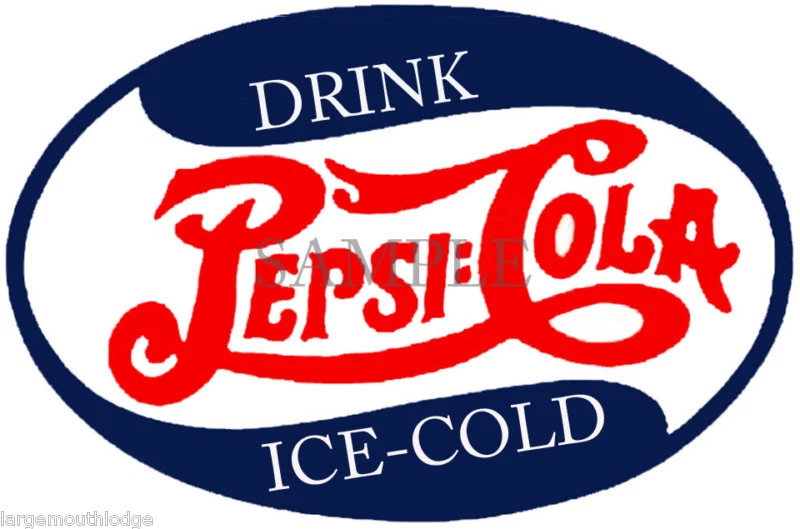 PEPSI VINTAGE STYLE OVAL DECAL GUMBALL MACHINE 2" - Image 1 of 1