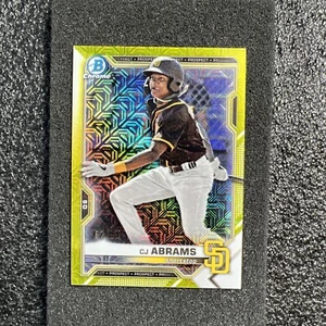 2021 Bowman Chrome Prospects Mega Box Yellow Mojo Refractor #14 CJ Abrams 62/75 - Picture 1 of 2