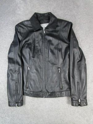 Vtg Wilson Leather Maxima Jacket Womens Small Black Thinsulate y2k Matrix - Image 1 of 4