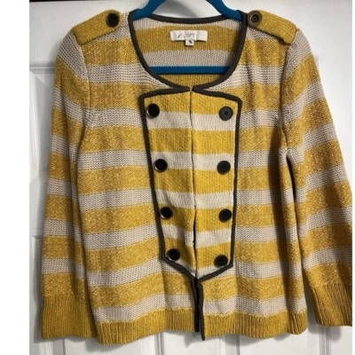 Лофт свитер женщин Sz маленький двубортный кардиган моряк морской опрятный - Изображение 1 из 4